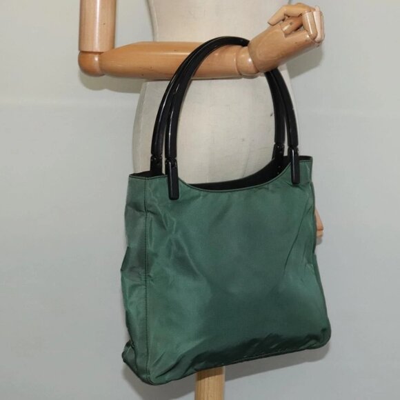 PRADA Shoulder Bag Nylon Plastic Green Silver - Picture 14 of 16